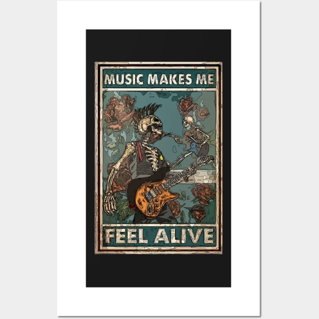Music Makes Me Feel Alive Wall Art by Playful Creatives